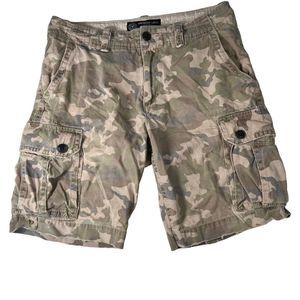 American Eagle Mens Cargo Shorts Size 31 Green Camouflage Camo